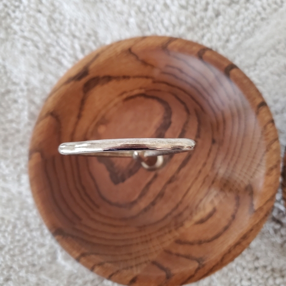 VTG MCM Set Of 2 The Original Walnut Bowl Factory Store 6" Dia Gold Color Handle - Picture 15 of 16